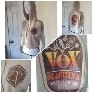 Vox Machina Critical Role Beige Crop Hoodie